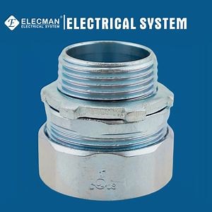 [Hot Item] UL Zinc Electroplated Steel Material Compression Rigid Connector Electrical Fittings Conduit Connector