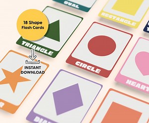 18 Shape Flash Cards for Kids | Printable Montessori Cards | Preschool Learning | Toddler Educational Printable's - Etsy Canada