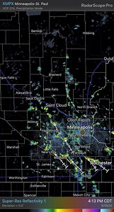 The system that was kind of a dud yesterday is slowly spinning its way east…. Scattered showers will move from NW to SE (upper left to lower right) across the area tonight. They will slowly continue to move east thru tomorrow, they will be a lot more scattered tomorrow and mostly across eastern Minnesota and western Wisconsin…. | MN Weather