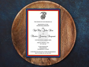Customizable Marine Corps Promotion Invitation Printable Military Stationary Digital Download - Etsy