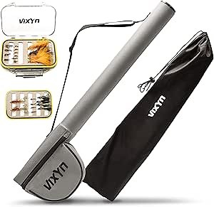 VIXYN Fishing Rod and Reel Case with Waterproof Fly Box - 4 Piece 9' Fly Rod Tube - Premium Protection