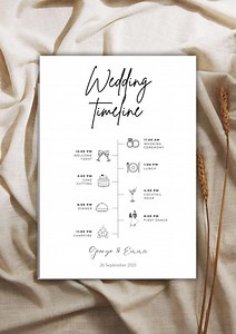 Wedding Timeline | Wedding Schedule | Printable Editable Template | Canva Sjabloon | - Etsy Australia