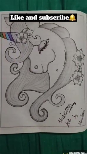 # How ro make Unicorn🦄 pencil sketch # trending shorts# Ucha lamba kad💫🤗