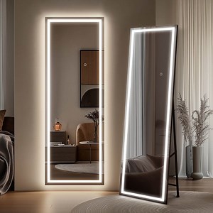 [Hot Item] Home Hotel LED Mirror Full Length Dressing Rectangle Large Bedroom Living Room Mirror with Touch Button Dimmable Lighting Mirror