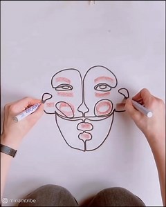 179K views · 545 reactions | Double handed one line drawings are so cool. Follow (https://www.instagram.com/miriamtribe/?hl=en) for more! | Tasty Vegetarian | Facebook