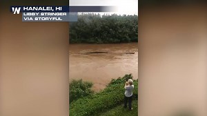 4K views · 37 reactions | Flash flooding hit the Hawaiian island of Kauai on Saturday after heavy rain. This video shows rushing floodwaters in Hanalei, after a stream burst its banks. Some highways on the island were closed temporarily due to flooding | WeatherNation | Facebook