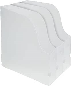 Samsill 12x12 Paper Storage, 3PK, Clear Magazine File Holder for Scrapbook Paper or Vinyl Storage