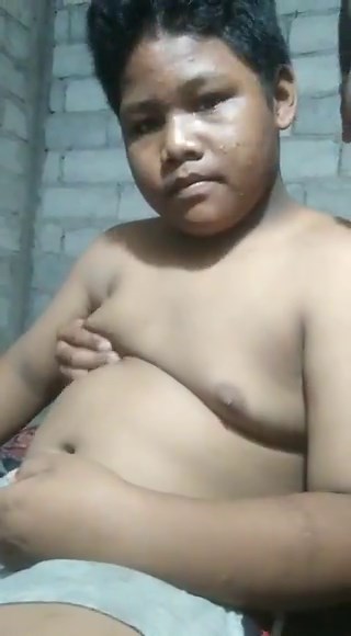 Chubby fat kid is with his uncle at home 🤗❤️