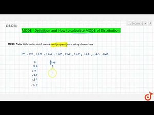 MODE - Definition and How to calculate MODE of Distribution.