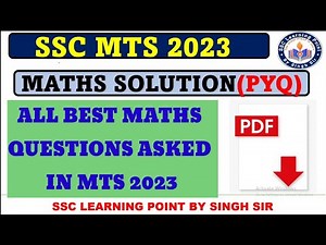 SSC MTS 2023 || MTS Best questions|| Solution By Singh Sir #mts