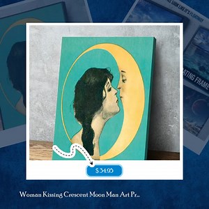 Limited offer! This awesome Woman Kissing Crescent Moon Man Art Print Portrait Vintage Poster Canvas Wall Art Décor Gift for $34.95.. https://wallcanvasmall.com/products/woman-kissing-crescent-moon-man-art-print-portrait-vintage-poster-canvas-wall-art-decor-gift #bathroomwallart #kitchenwallart #bedroomwallart #personalizedcanvas #africanamericanart #canvaswallart #livingroomwallart #wallcanvasmall #monetprints #blackart | Wall Decor Store