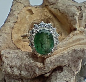 Natural Emerald Ring Vintage Ring Gifts for Her Woman Gift Engagement Ring - Etsy