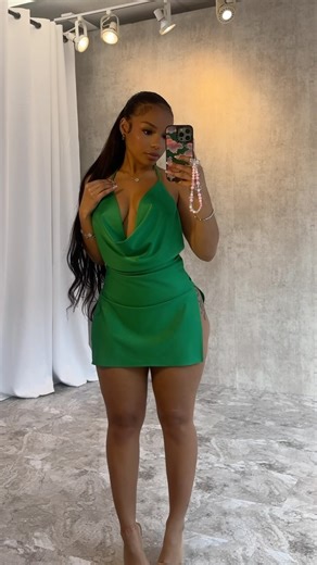 “That Girl Halter Mini Cowl Neck Dress” is fire 🔥 🔥 | EDGEbyks
