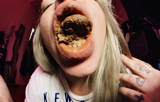 Eating compact turd