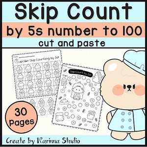 Skip Counting by 5s : Cut and Paste Activity Math for K - 1st Grade