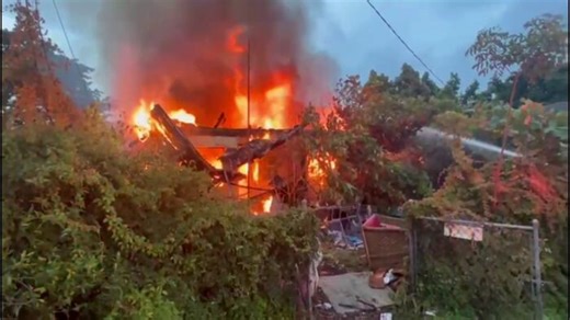 Abandoned home goes up in flames in Miami