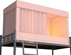 Bed Tent Twin - Privacy Tent for Bunk Bed, Portable Dream Tents Sensory Tent Indoor, Breathable, Blackout Tent Bed Canopy for Kids and Adult,Pink,75" L x 35" W x 35" H
