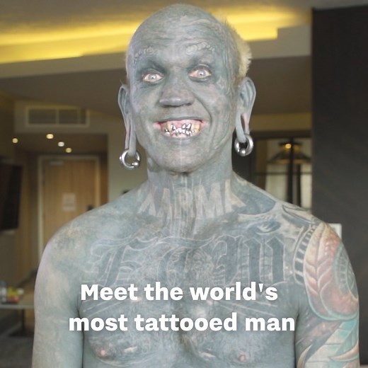 This man has been crowned the world's most tattooed man - his body is more than 200% covered! 😱 | UNILAD