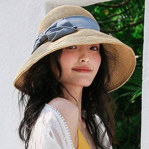 [Hot Item] The Same Straw Hat Override Visor Hat Uvcut Bucket Hat Japanese Straw Sunscreen Hat