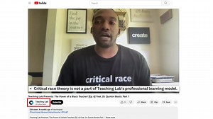 Teaching Lab Presents: The Power of a Black Teacher [Ep.6] Feat. Dr. Quintin Bostic Though Bostic is now on leave & the org denies promoting Critical Race Theory influenced learning models - he is seen here wearing a CRT t-shirt & discussing his CRT dissertation in grad school. The video is STILL available on their YouTube channel [@teachinglab] as of 1:00pm 01/19/23 "My dissertation, all about Critical Race Theory... titled 'When They See Us - The Representation of Black and Brown Males in Chil