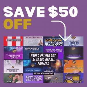Neuro Primer Day is here! 🤩 🎉 Two Days Only - Save on all of your favorite Neurology Primers. Use Code: "NeuroPrimeTime" to save $50 off of any Neurology Primer below! 🧠 - Dysautonomia Bootcamp 🧠 - Long Covid The Functional Neurology Approach 🧠 - Visual-Vestibular Integration: Optokinetics in Rehabilitation 🧠 - Neuroscience of Breathwork 🧠 - Understanding Nystagmus 🧠 - Application of HBOT in Functional Neurology 🧠 - Mirror Neurons in Rehabilitation 🧠 - Tonotopic Maps 🧠 - Neurology Ess