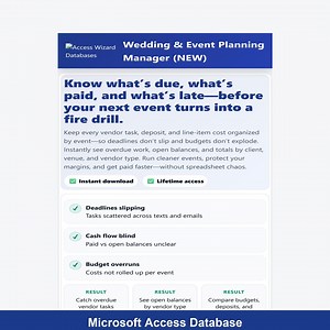 Wedding & Event Planning Manager Access Database | Track Tasks, Payments | Costs per Event - Etsy