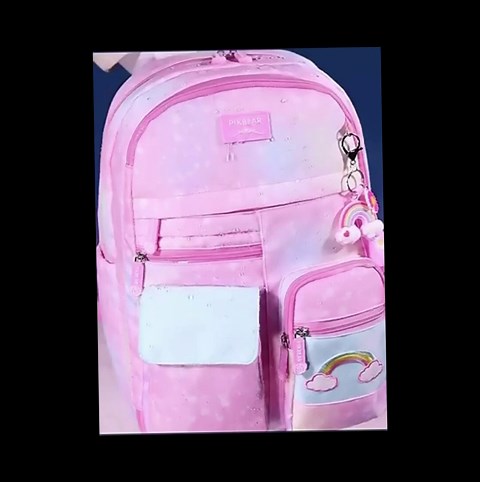 Kids Backpack Girls17 inch Girl Large Backpack Cute Gradient Youth and Girls Multi functional Backpack (Purple)