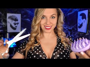 ASMR spa for Men, Haircut, steam, massage, Personal Attention for SLEEP, soft spoken Roelplay