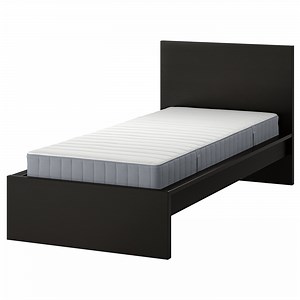 MALM bed frame with mattress, black-brown/Valevåg firm, 90x200 cm  - IKEA