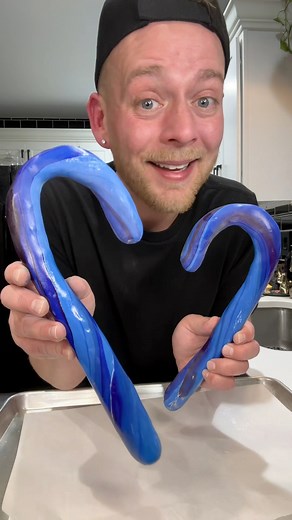 1.1M views · 26K reactions | Homemade Blue Raspberry Candy Canes for Christmas 﫶You can find the full video and recipe on my page | Kitchentool | Facebook