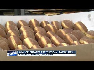 Piping hot paczki out of the fryer at Chrusciki Bakery