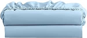 FreshCulture King Fitted Sheet Only 2 Pack - Hotel Quality Fitted Sheet King Size - Ultra Soft & Breathable - Brushed Microfiber - Deep Pocket - Cooling Fitted Sheets for King Size Bed (Light Blue)