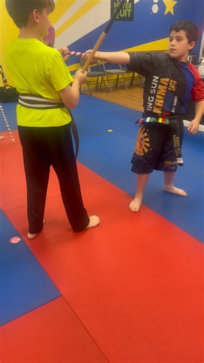 Giving teens fun and challenging techniques using sticks. Developing competence on teens translates to confidence which is the key component to bully defense. #bullydefense #bullyproof #confidence #instakids | Rising Sun Martial Arts of Jupiter