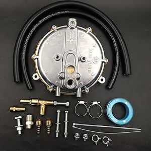 Propane Natural Gas Tri-Fuel Conversion Kit Compatible with Honda GX120 GX160 GX200 GX270 GC160 GC190 EB3000, EG2200X, EG2500X, EM1800X Generator silver