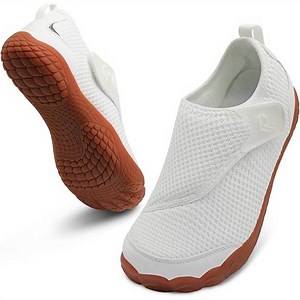 Leisfit Women Men Wide Diabetic Barefoot Shoes Adjustable Walking Sneakers
