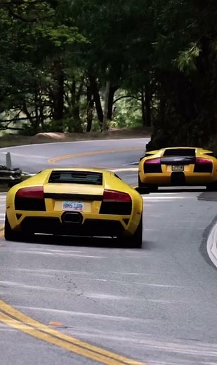 Multiple Lamborghinis Racing – Last One Shoots FLAMES! 🔥 #shorts