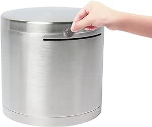 Stainless Steel Piggy Bank for Adults, Break to Open Metal Money Box, Unbreakable Money Bank Gifts for Birthday, Christmas, Baby Shower