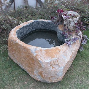 [Hot Item] Black Basalt Stone Bird Bath Bowl for Garden Decoration