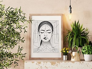 Art mural portrait de femme minimaliste | Collection Shades of Self A17 | IMPRIMABLE en téléchargement numérique - Etsy France