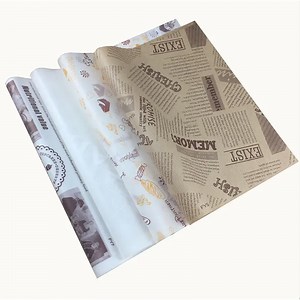 [Hot Item] Oil-Proof Printed Logo Fast Food Packaging Chocolate Sweet/French Fries/Hamburger/Burger Wrapping/Packaging Wax Paper