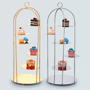 [Hot Item] Hotel Catering Bird Cage Tea Break Cake Rack Buffet Dinner Dessert Table Display