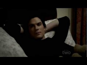 Ian Somerhalder (Damon) and Nina Dobrev (Elena) Bed Scene - 3x08