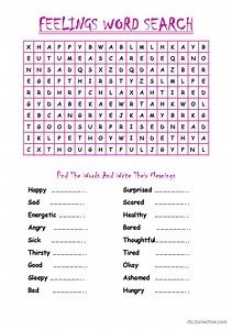FEELINGS - WORD SEARCH