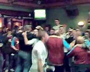 West Ham fans in a pub