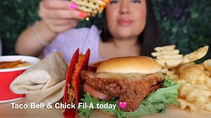 11 reactions · 8 comments | Eating Taco Bell  Chick Fil A Spicy Chicken Sandwich ASMR | Waffle fries Mac N Cheese Locos Fire Tacos Burrito Mukbang | Food Videos | True Isabel | Facebook