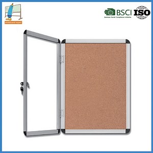 [Hot Item] 36X24 Inch Cork Notice Board Showcase Cabinet Enclosed Bulletin Board with Lock and Keys
