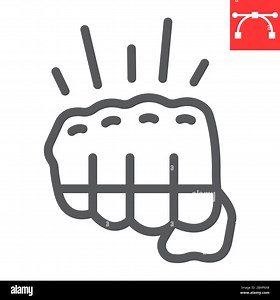 Fighting game line icon, video games and fight club, fist sign vector graphics, editable stroke linear icon, eps 10 Stock Vector Image & Art - Alamy