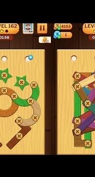 Screw Puzzle: Wood Nut & Bolt - Level 162