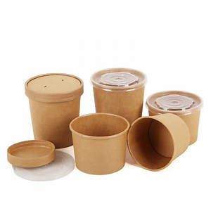 [Hot Item] Disposable Fast Food Packaging Take Away Container Biodegradable Paper Soup Cup