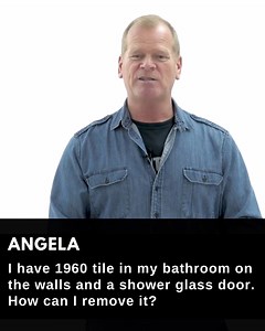 56K views · 1K reactions | #AskMike I have 1960 tile in my bathroom on the walls and a shower glass door. How can I remove it? | Mike Holmes | Facebook